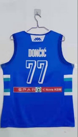 Luka Doncic 77 Slovenia 2019 FIBA Basketball World Cup Jersey Blue